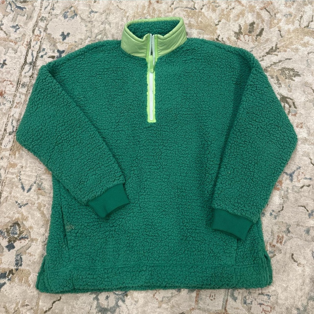 Green Aerie Sherpa Quarter-Zip Pullover